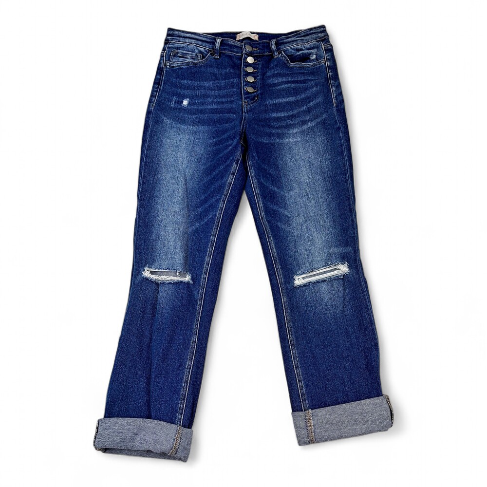 Altar'd State Size 29 Distressed Cropped Ankle Jeans - Button Fly
